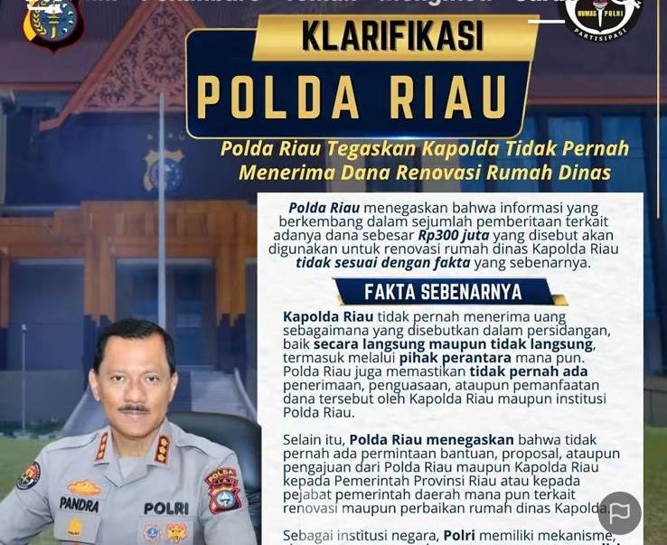 Klarifikasi Polda Riau