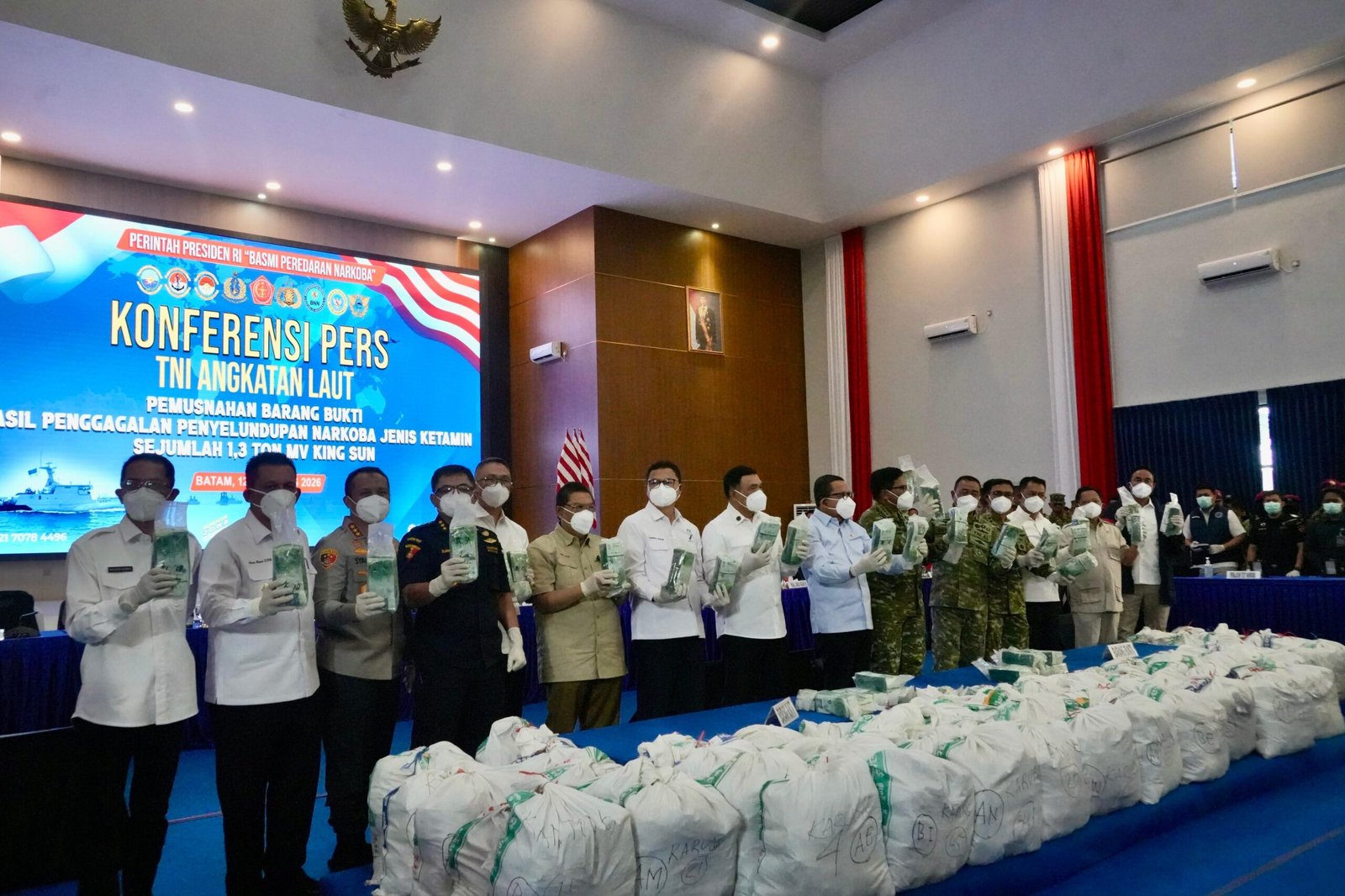 Konpers Pemusnahan Barbuk 13 Ton Ketamin Di Kepri
